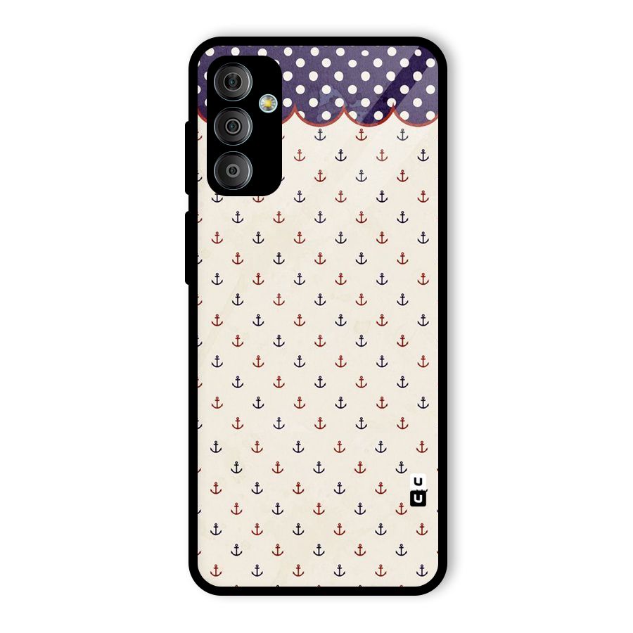 Polka Anchor Glass Back Case for Galaxy F23