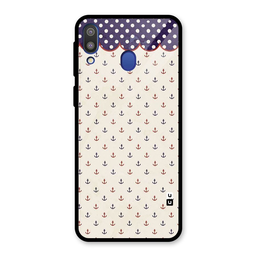 Polka Anchor Glass Back Case for Galaxy M20