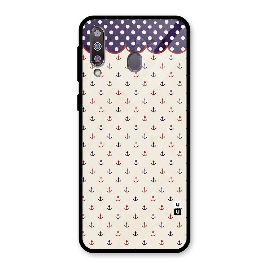 Polka Anchor Glass Back Case for Galaxy M30