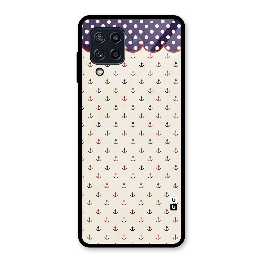 Polka Anchor Glass Back Case for Galaxy M32
