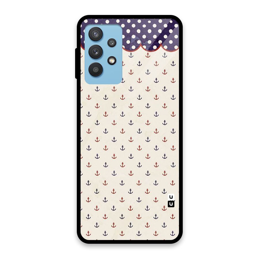 Polka Anchor Glass Back Case for Galaxy M32 5G