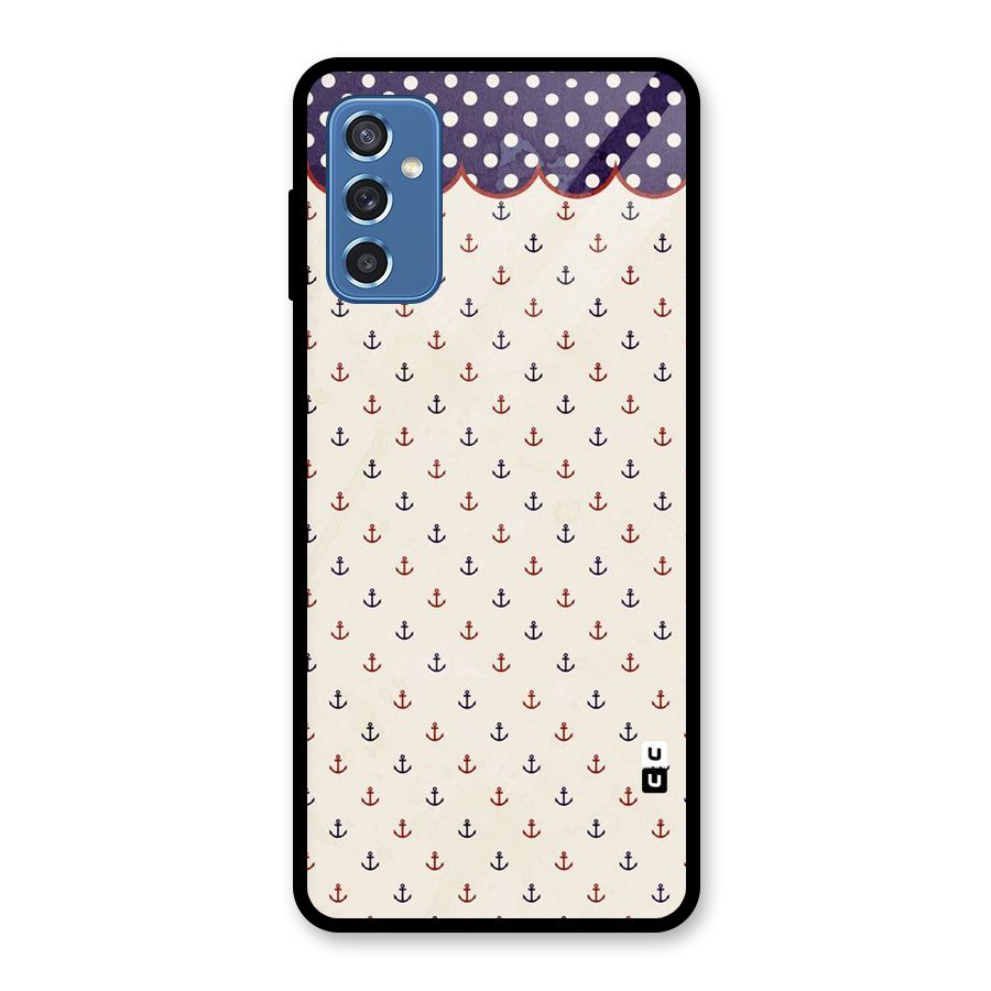 Polka Anchor Glass Back Case for Galaxy M52 5G