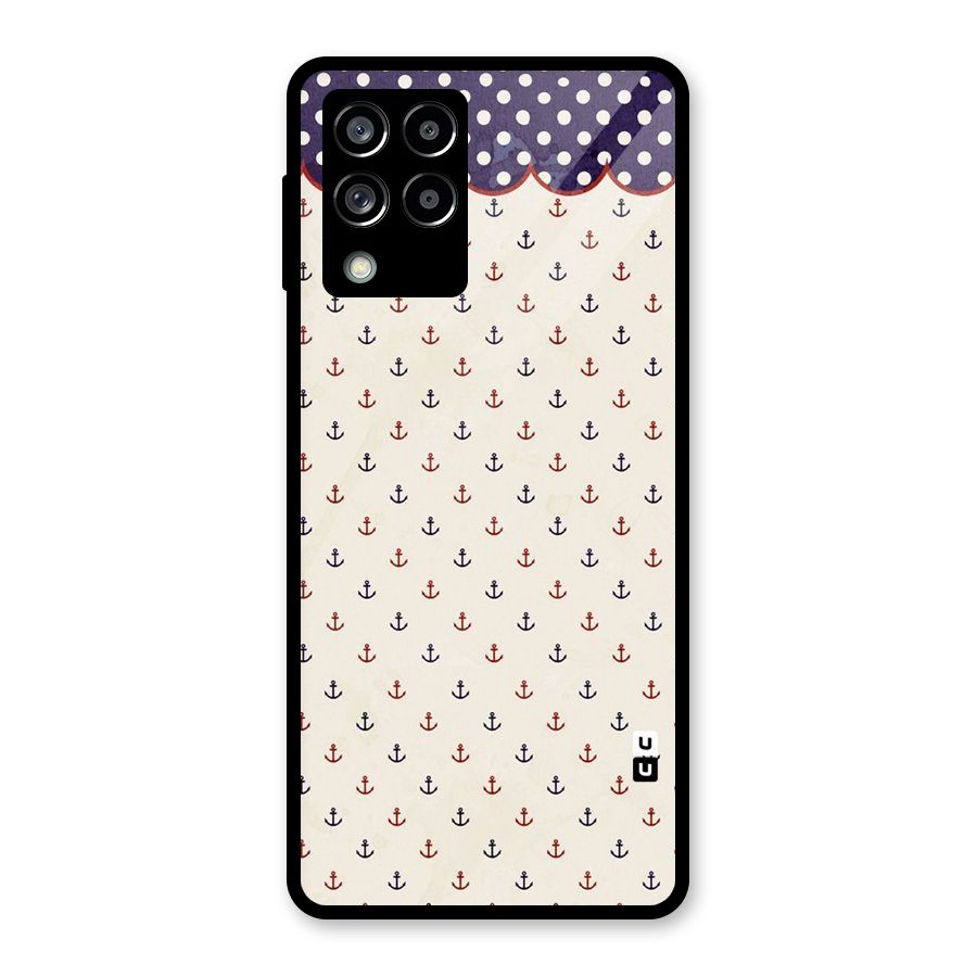 Polka Anchor Glass Back Case for Galaxy M53 5G