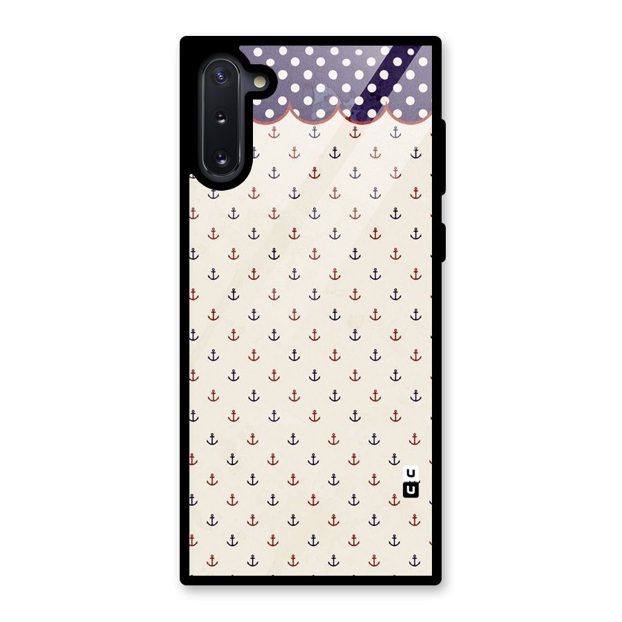 Polka Anchor Glass Back Case for Galaxy Note 10