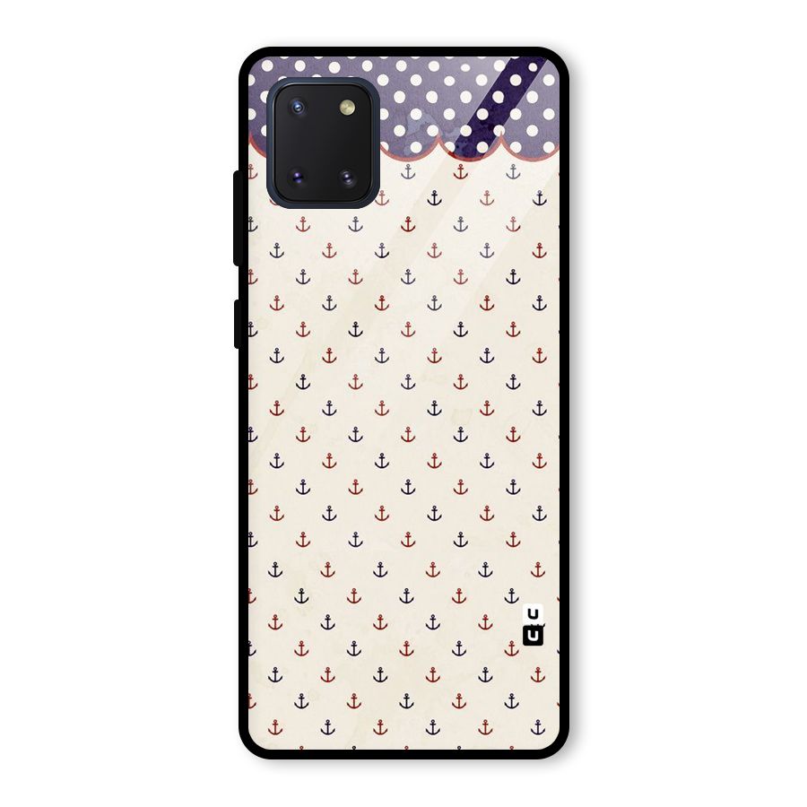 Polka Anchor Glass Back Case for Galaxy Note 10 Lite
