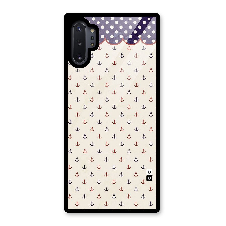 Polka Anchor Glass Back Case for Galaxy Note 10 Plus