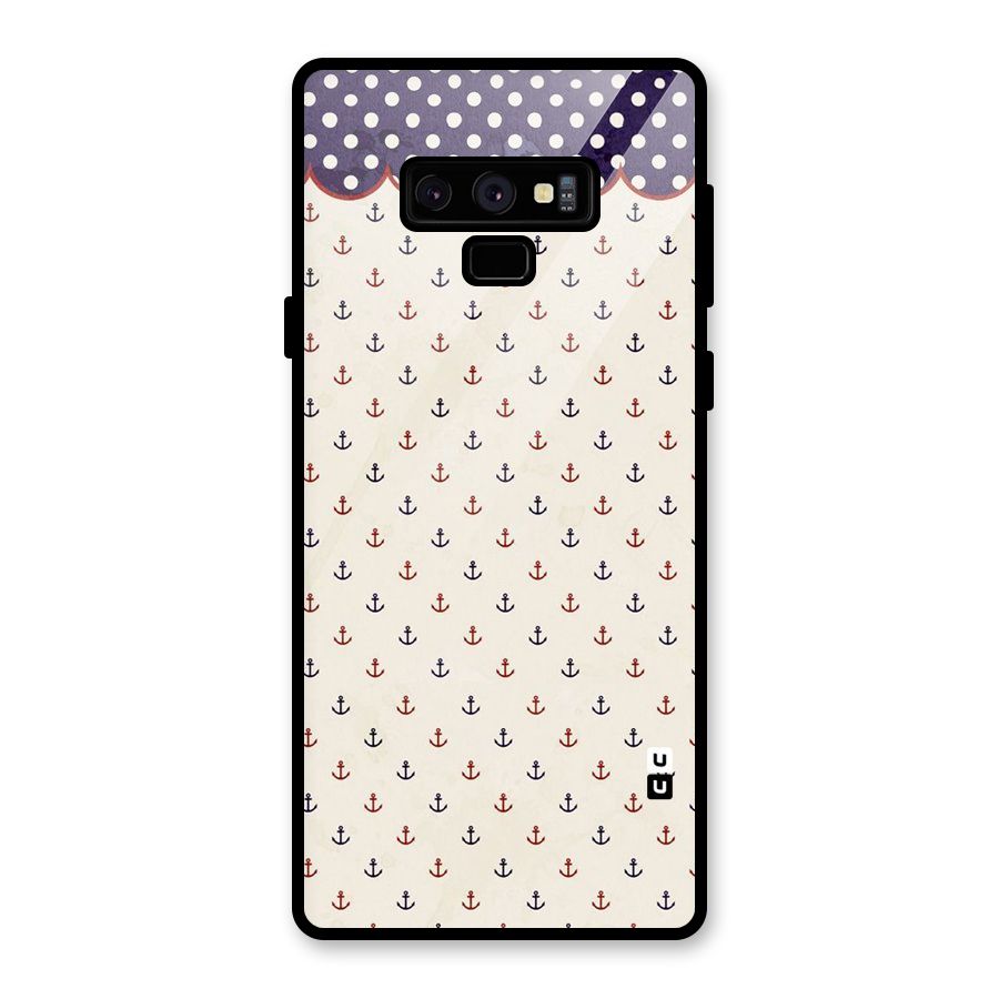 Polka Anchor Glass Back Case for Galaxy Note 9