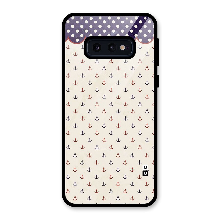 Polka Anchor Glass Back Case for Galaxy S10e