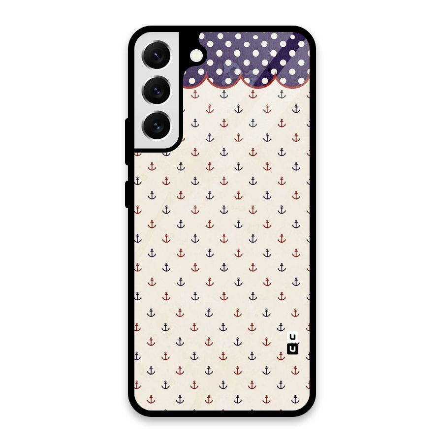 Polka Anchor Glass Back Case for Galaxy S22 Plus 5G