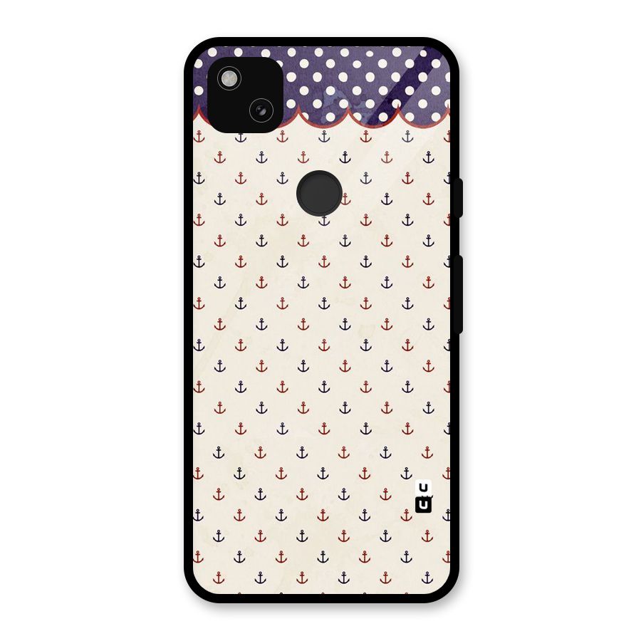 Polka Anchor Glass Back Case for Google Pixel 4a