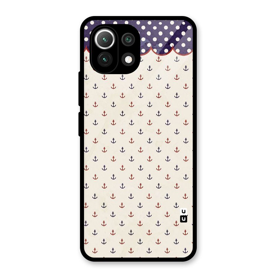 Polka Anchor Glass Back Case for Mi 11 Lite NE 5G