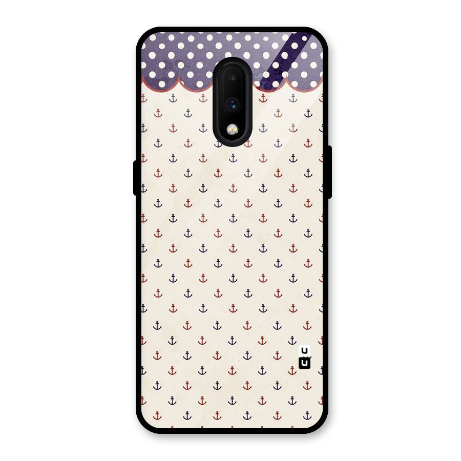 Polka Anchor Glass Back Case for OnePlus 7