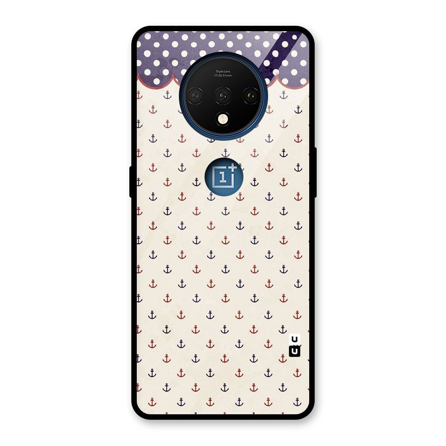 Polka Anchor Glass Back Case for OnePlus 7T