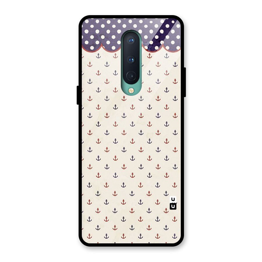 Polka Anchor Glass Back Case for OnePlus 8