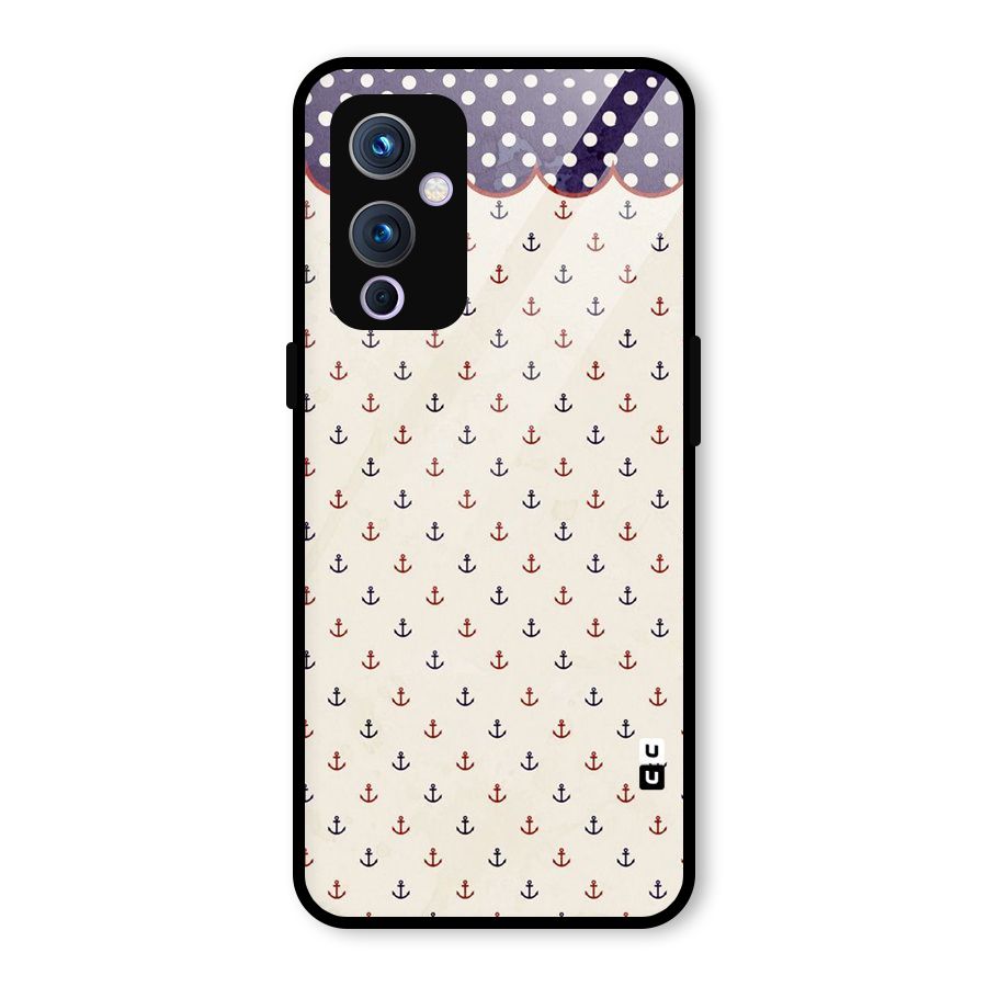 Polka Anchor Glass Back Case for OnePlus 9