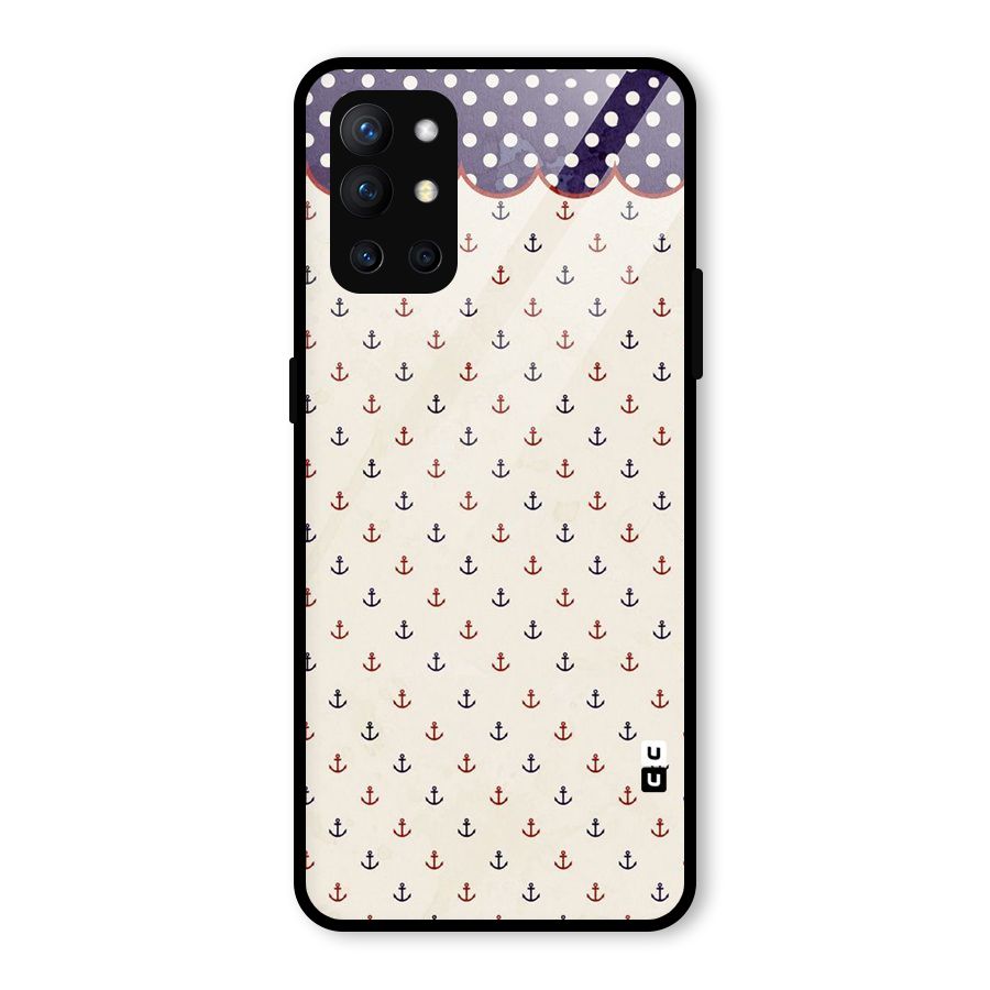 Polka Anchor Glass Back Case for OnePlus 9R