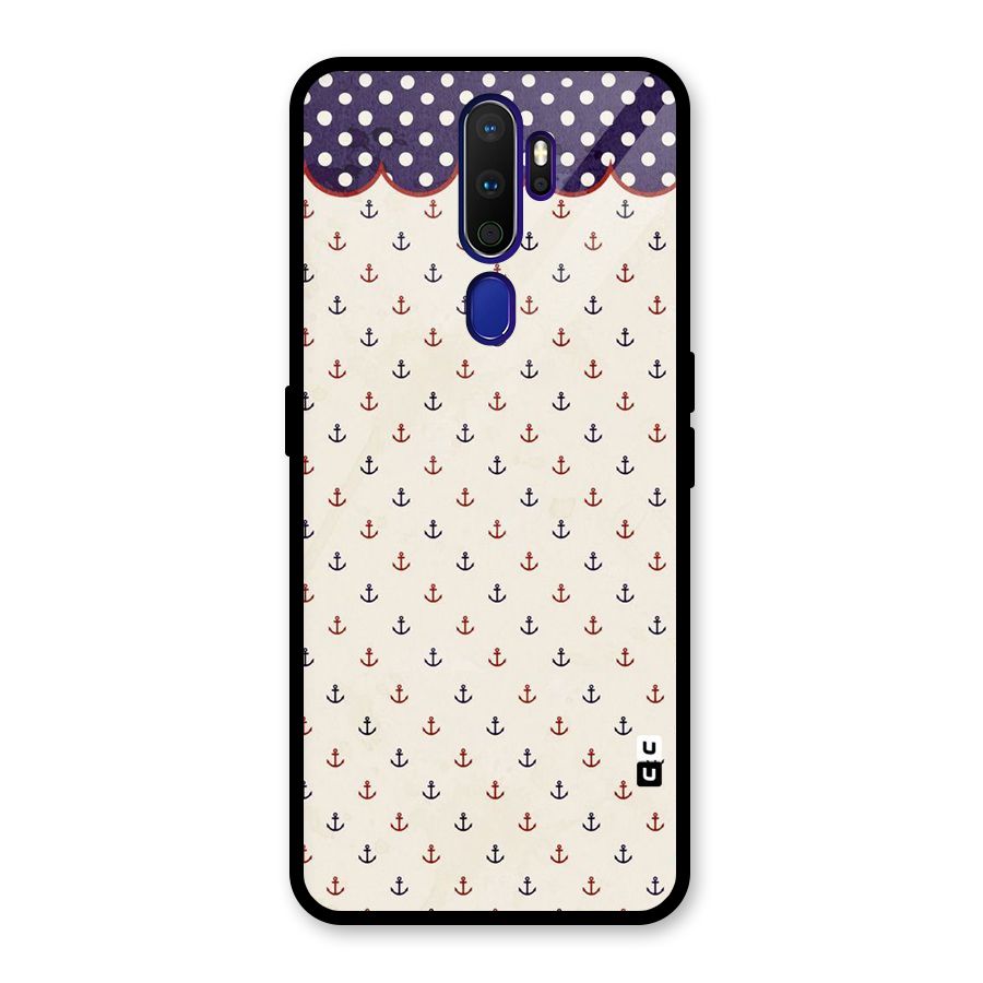 Polka Anchor Glass Back Case for Oppo A9 (2020)