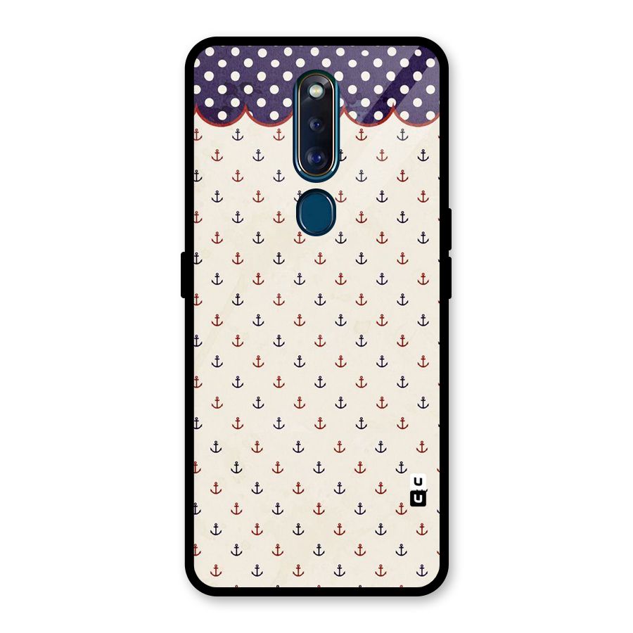 Polka Anchor Glass Back Case for Oppo F11 Pro