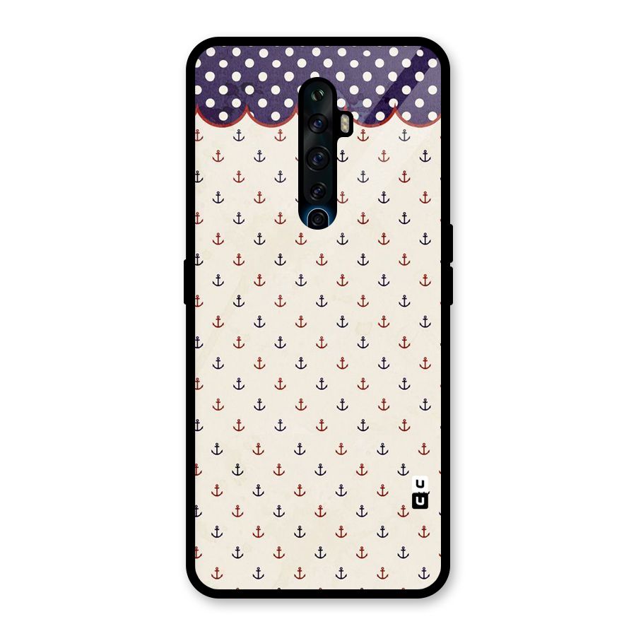 Polka Anchor Glass Back Case for Oppo Reno2 Z