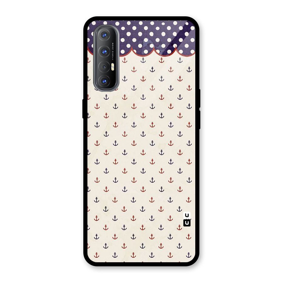Polka Anchor Glass Back Case for Oppo Reno3 Pro