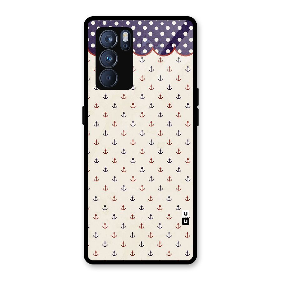 Polka Anchor Glass Back Case for Oppo Reno6 Pro 5G