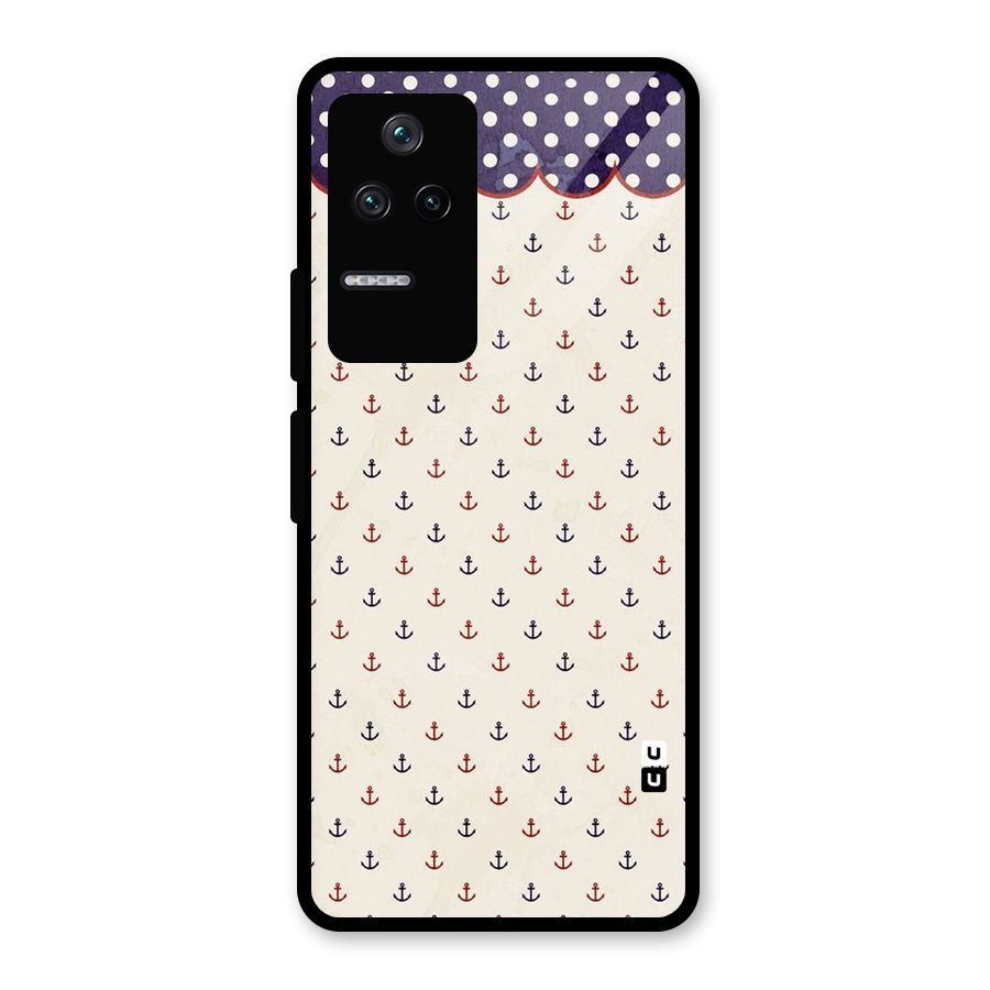 Polka Anchor Glass Back Case for Poco F4 5G