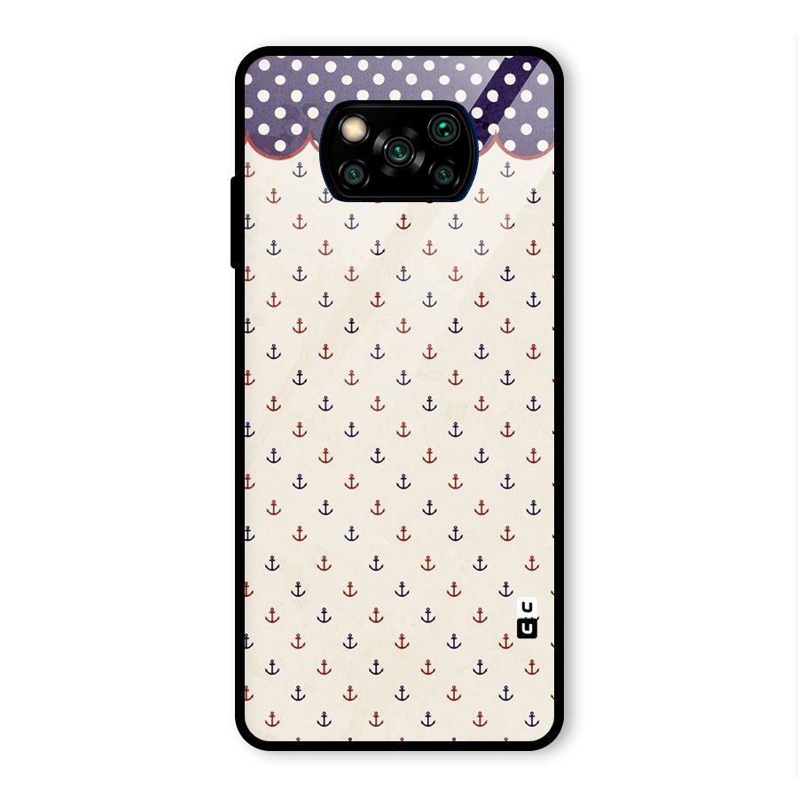 Polka Anchor Glass Back Case for Poco X3 Pro
