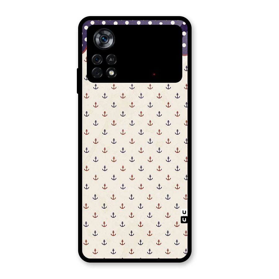 Polka Anchor Glass Back Case for Poco X4 Pro 5G