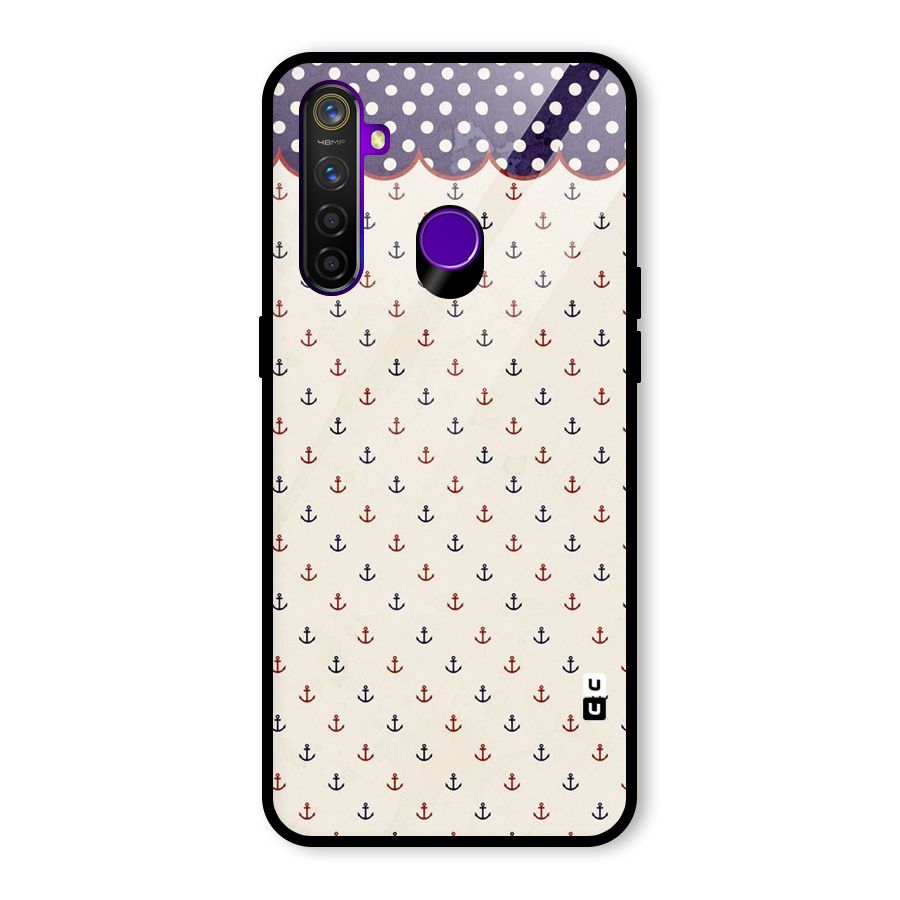 Polka Anchor Glass Back Case for Realme 5 Pro