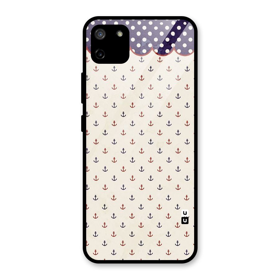 Polka Anchor Glass Back Case for Realme C11