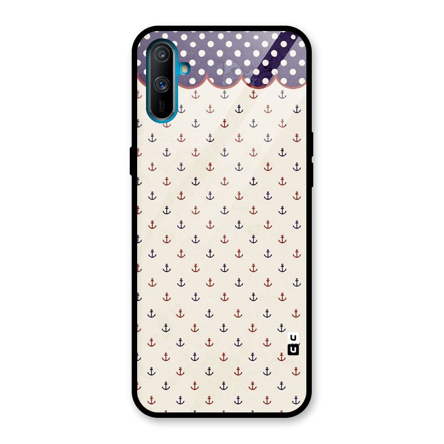 Polka Anchor Glass Back Case for Realme C3