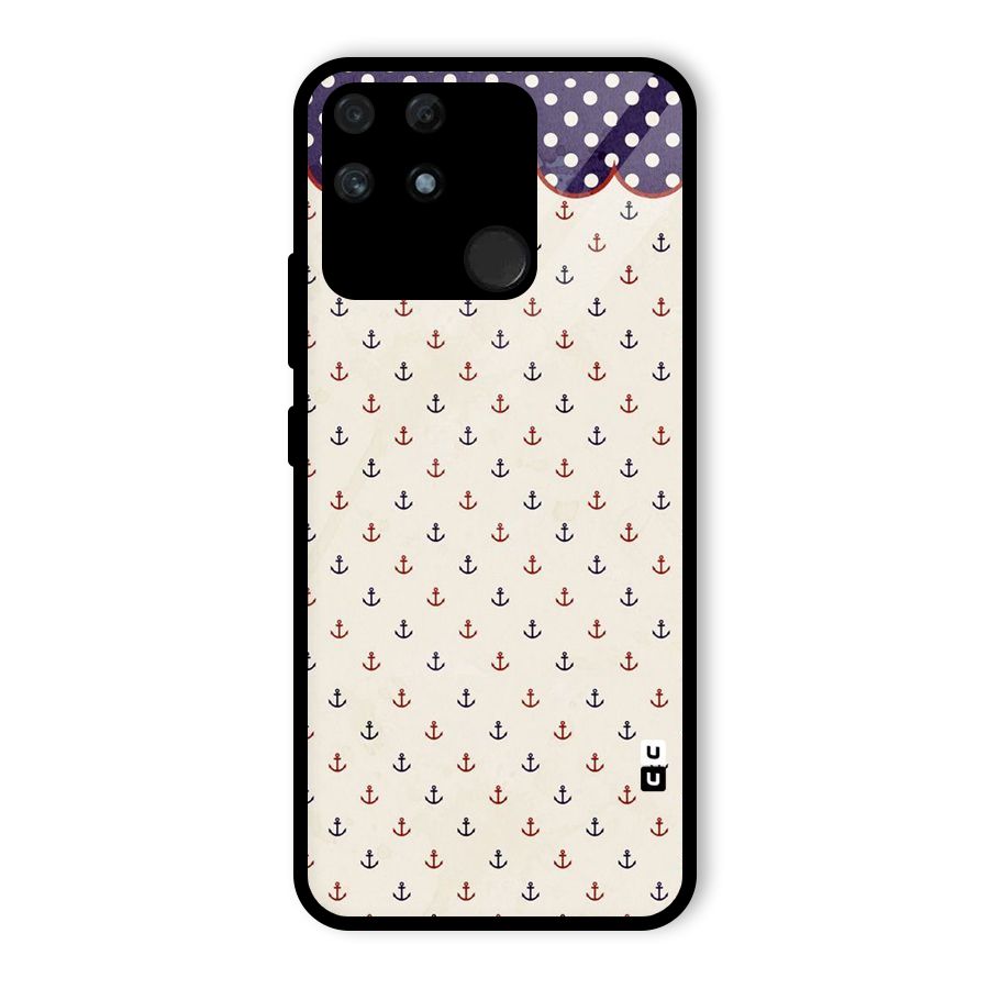 Polka Anchor Glass Back Case for Realme Narzo 50A