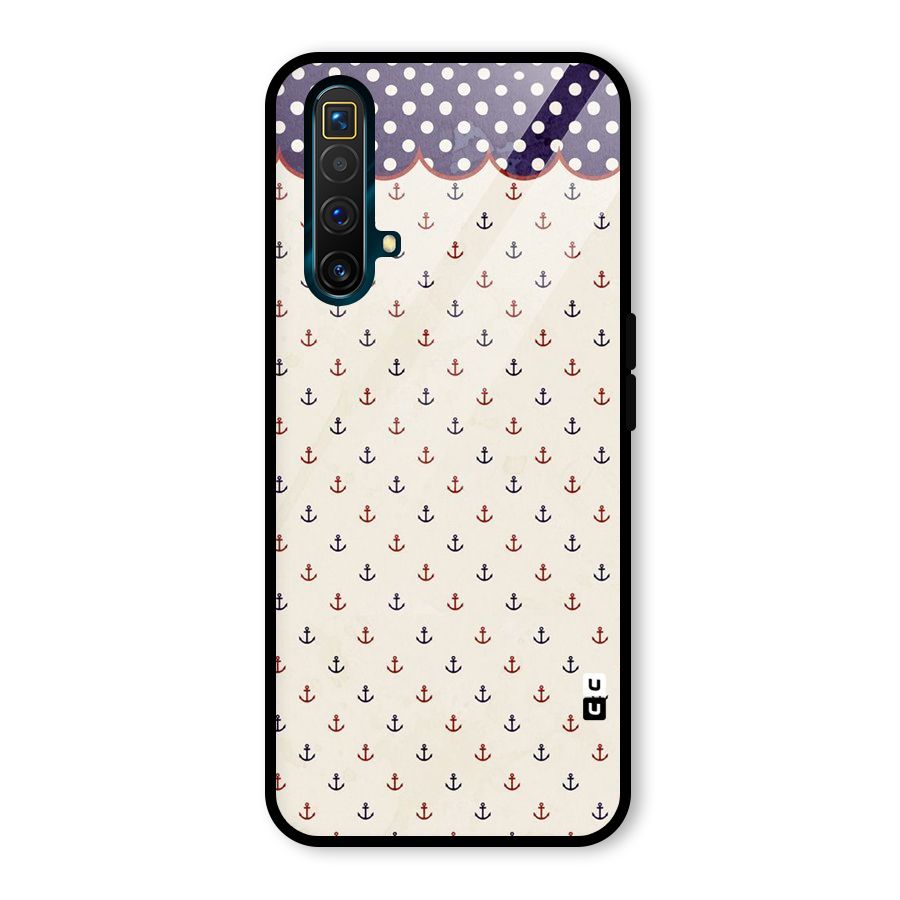 Polka Anchor Glass Back Case for Realme X3