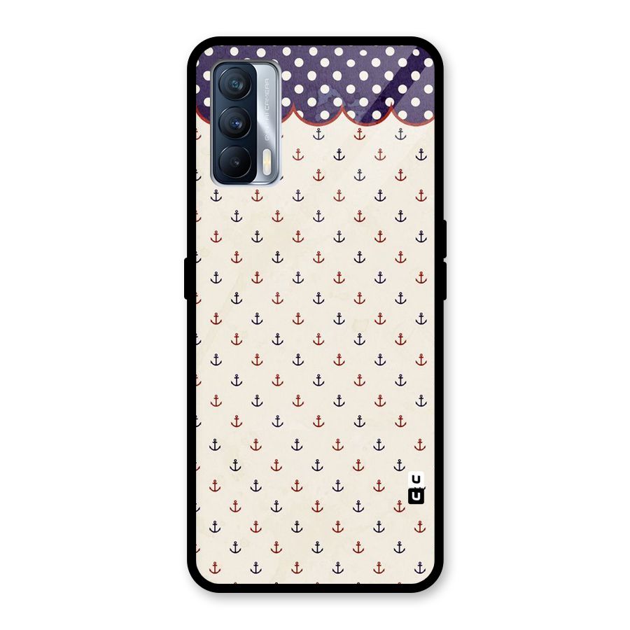 Polka Anchor Glass Back Case for Realme X7