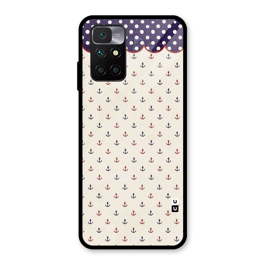 Polka Anchor Glass Back Case for Redmi 10 Prime