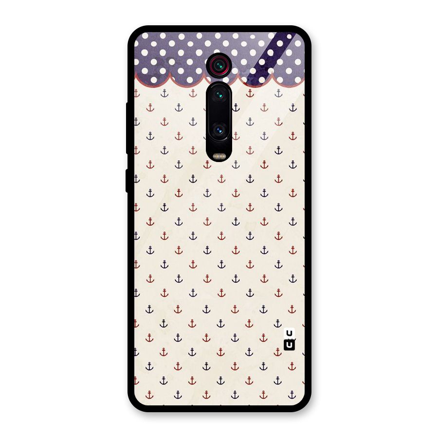 Polka Anchor Glass Back Case for Redmi K20