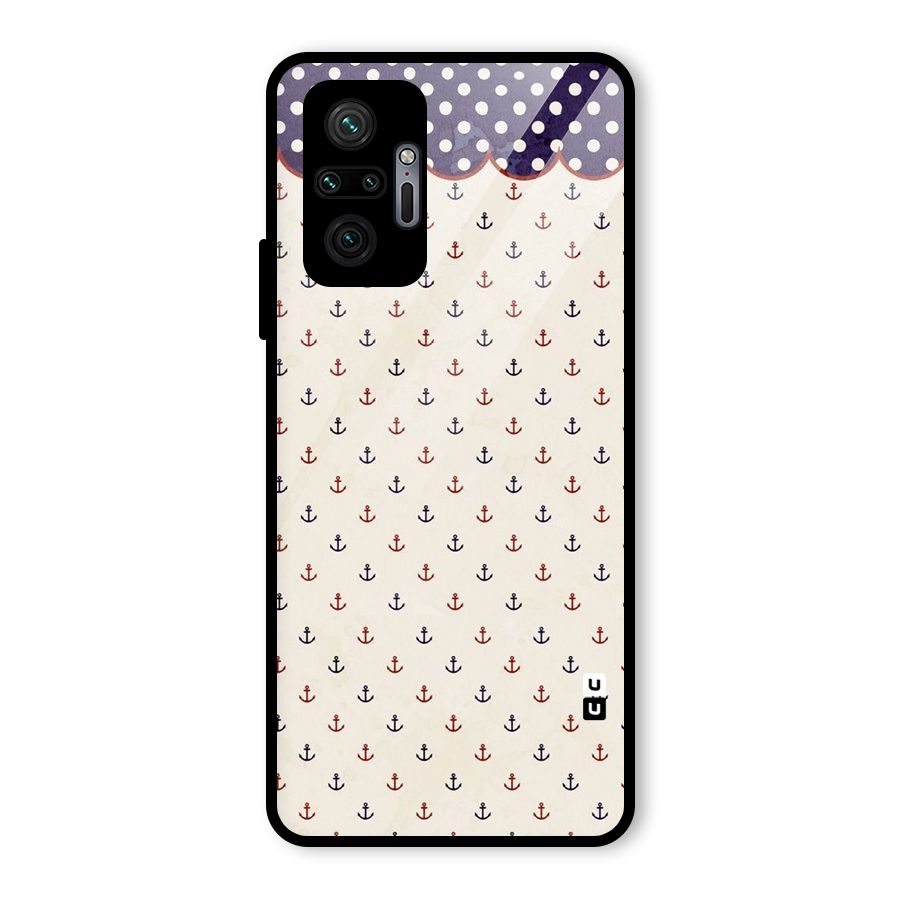 Polka Anchor Glass Back Case for Redmi Note 10 Pro