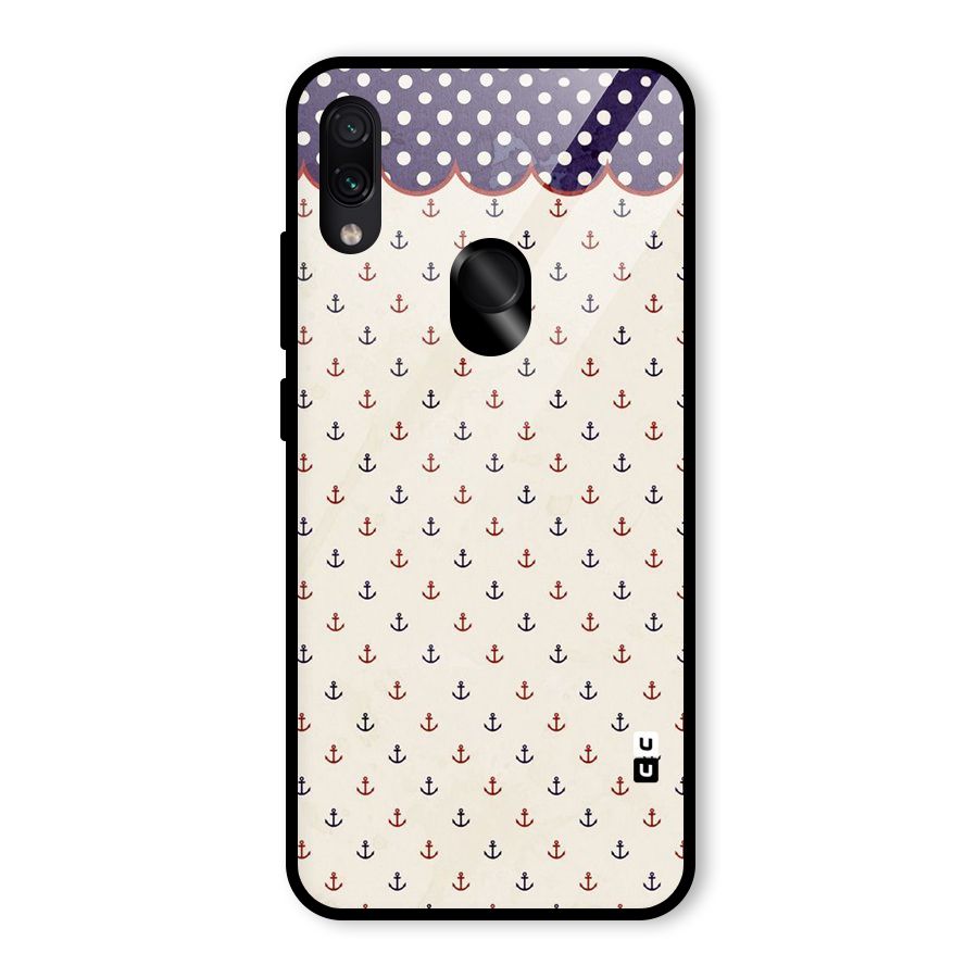 Polka Anchor Glass Back Case for Redmi Note 7 Pro