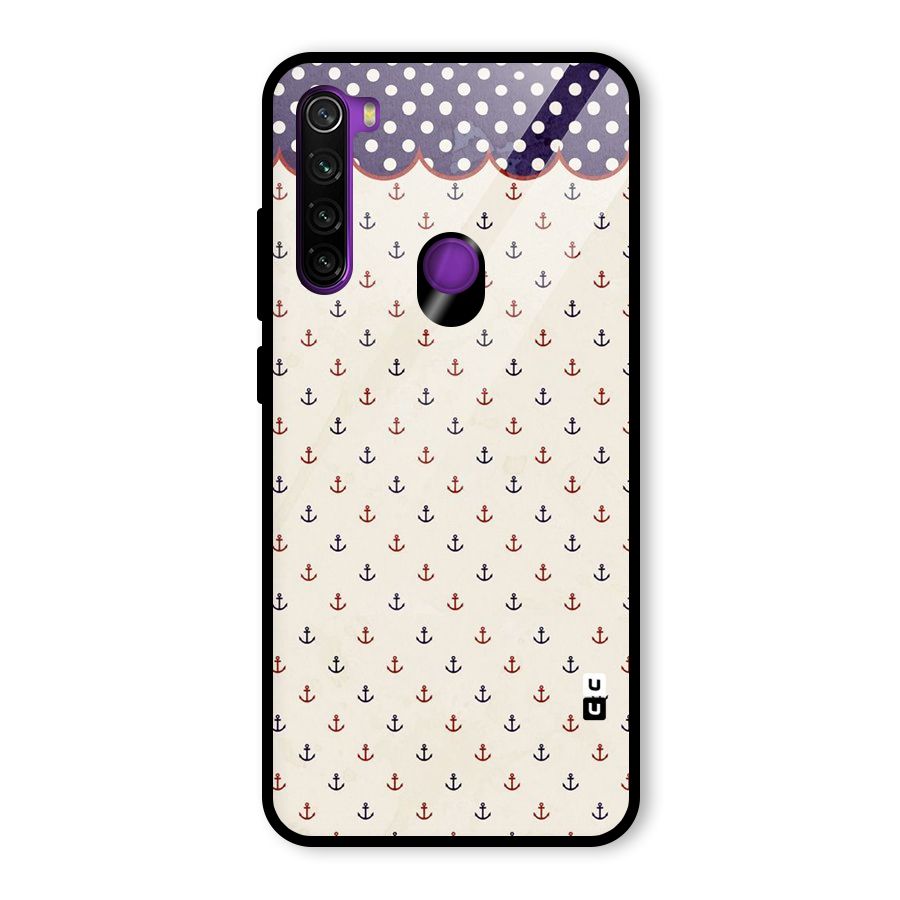 Polka Anchor Glass Back Case for Redmi Note 8