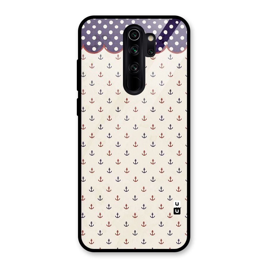 Polka Anchor Glass Back Case for Redmi Note 8 Pro