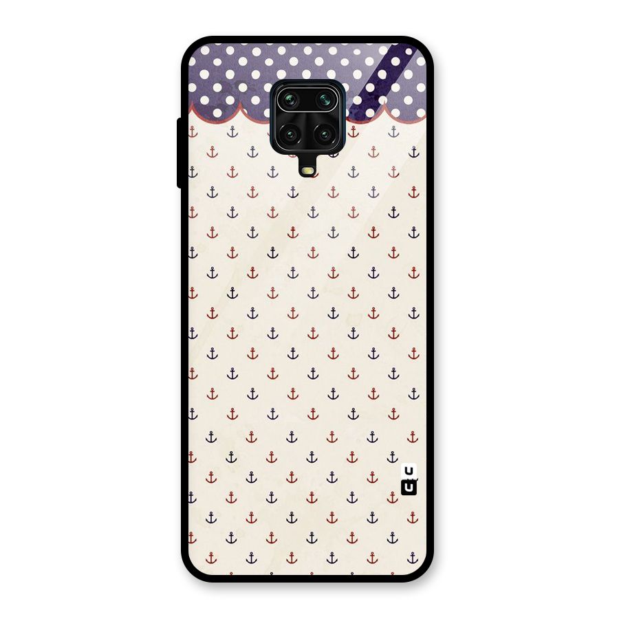 Polka Anchor Glass Back Case for Redmi Note 9 Pro