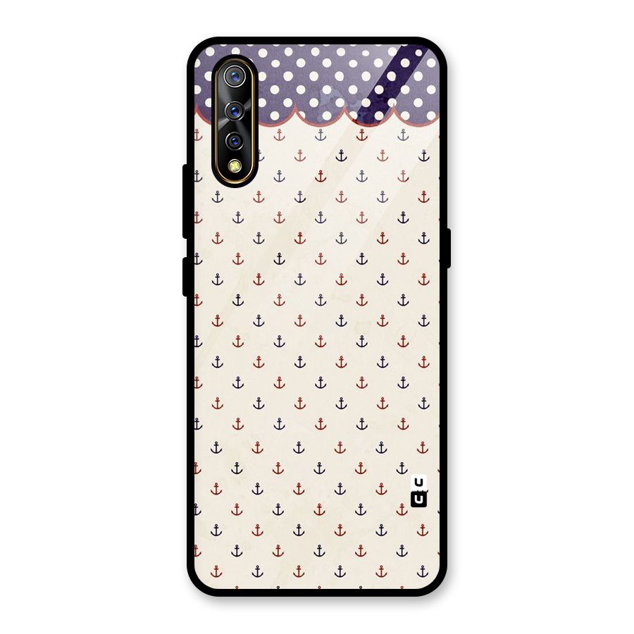 Polka Anchor Glass Back Case for Vivo S1
