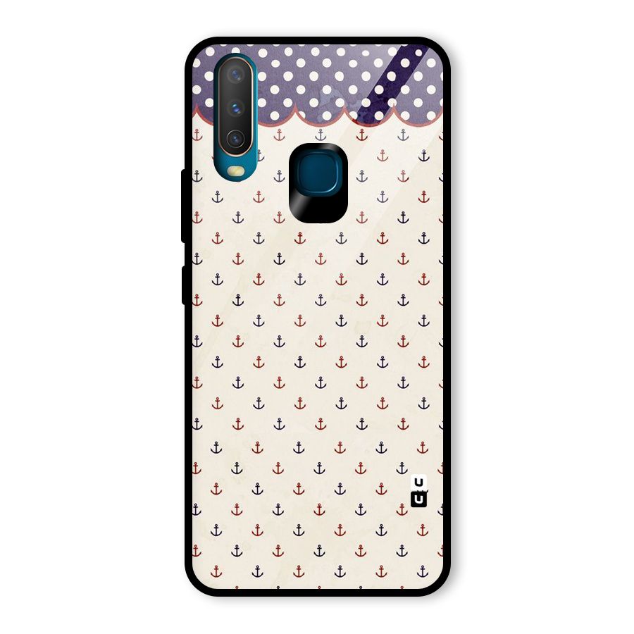 Polka Anchor Glass Back Case for Vivo U10
