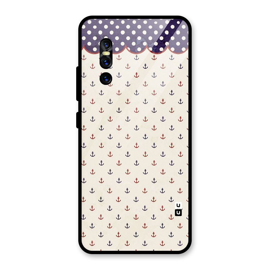 Polka Anchor Glass Back Case for Vivo V15 Pro