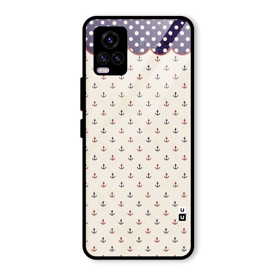 Polka Anchor Glass Back Case for Vivo V20