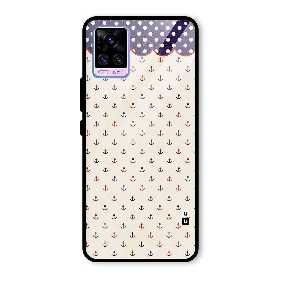 Polka Anchor Glass Back Case for Vivo V20 Pro