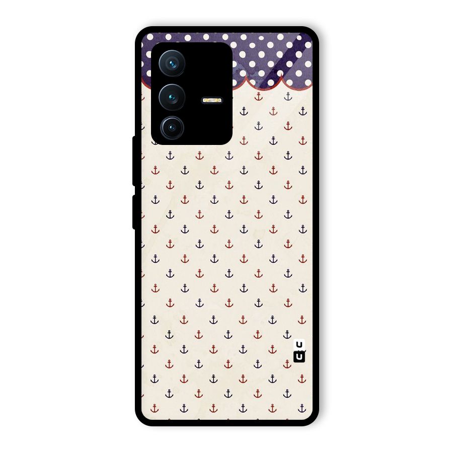Polka Anchor Glass Back Case for Vivo V23 Pro