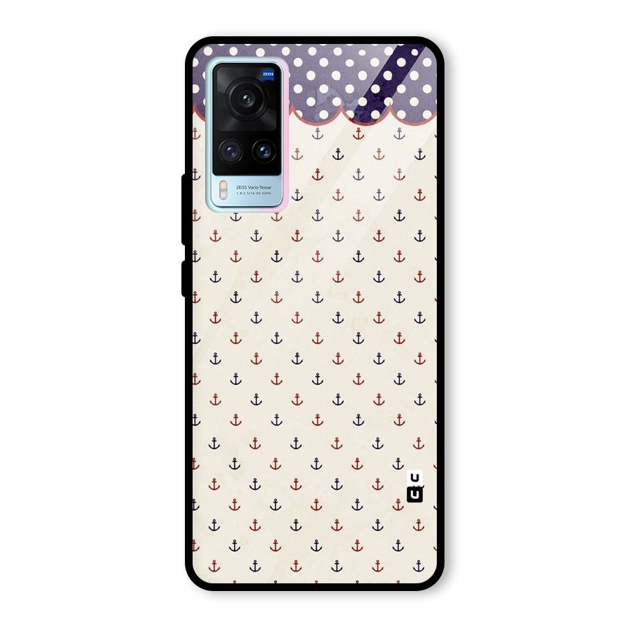 Polka Anchor Glass Back Case for Vivo X60