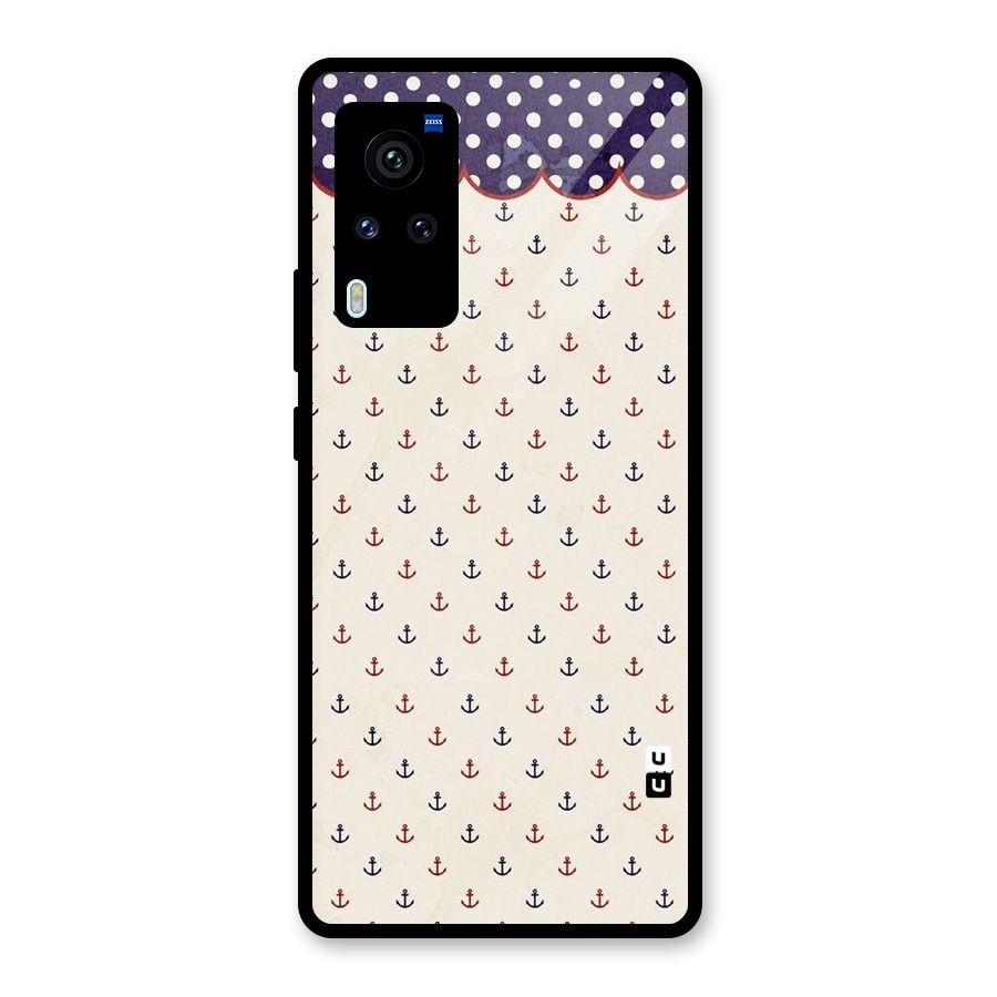Polka Anchor Glass Back Case for Vivo X60 Pro