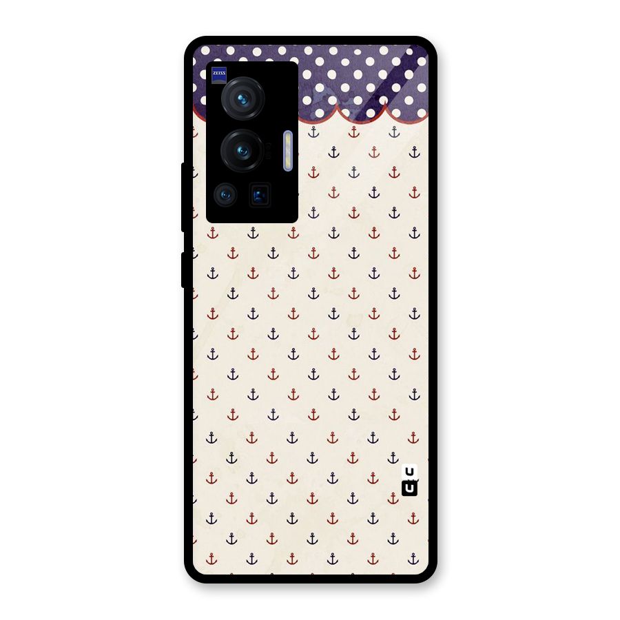 Polka Anchor Glass Back Case for Vivo X70 Pro